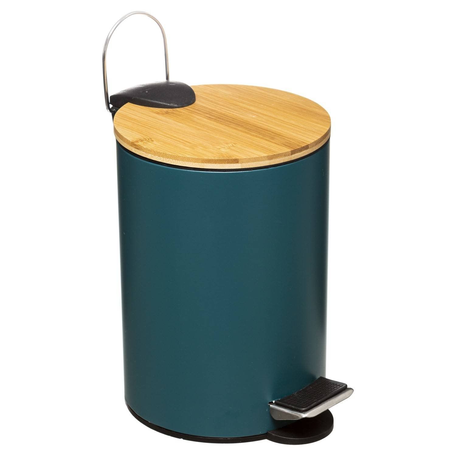 5five Simply Smart Odpadkový koš do koupelny s bambusovým víkem MODERN, modrý, 3 l - EMAKO.CZ s.r.o.