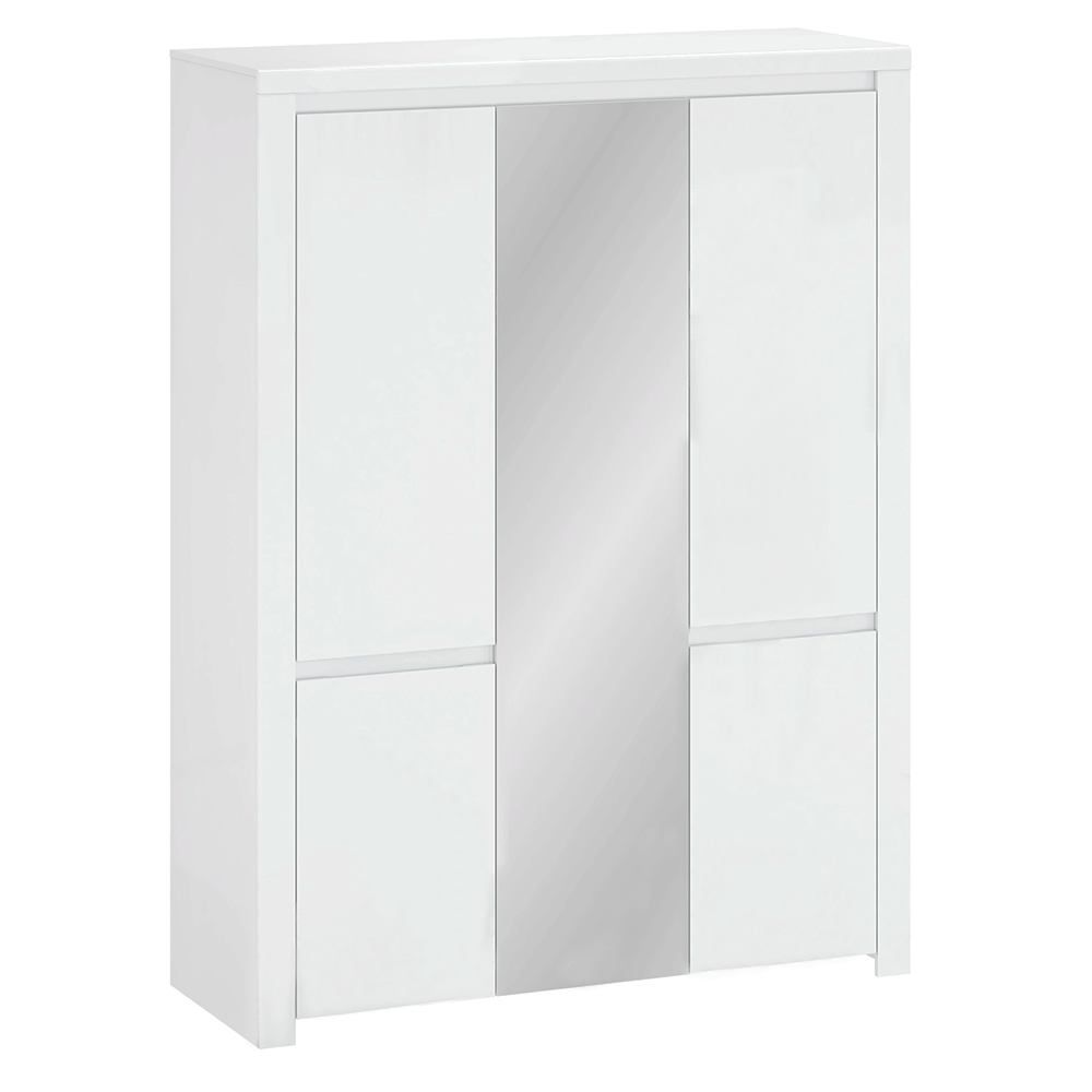 Šatní skříň 5D LINDY bílá lesk / zrcadlo Tempo Kondela - DEKORHOME.CZ