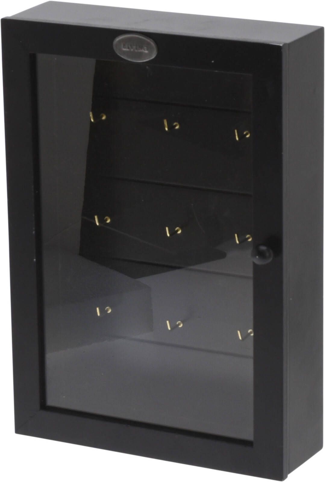 Skříňka na klíče, dřevěná, 19 x 6 x 27 cm, černá - EMAKO.CZ s.r.o.