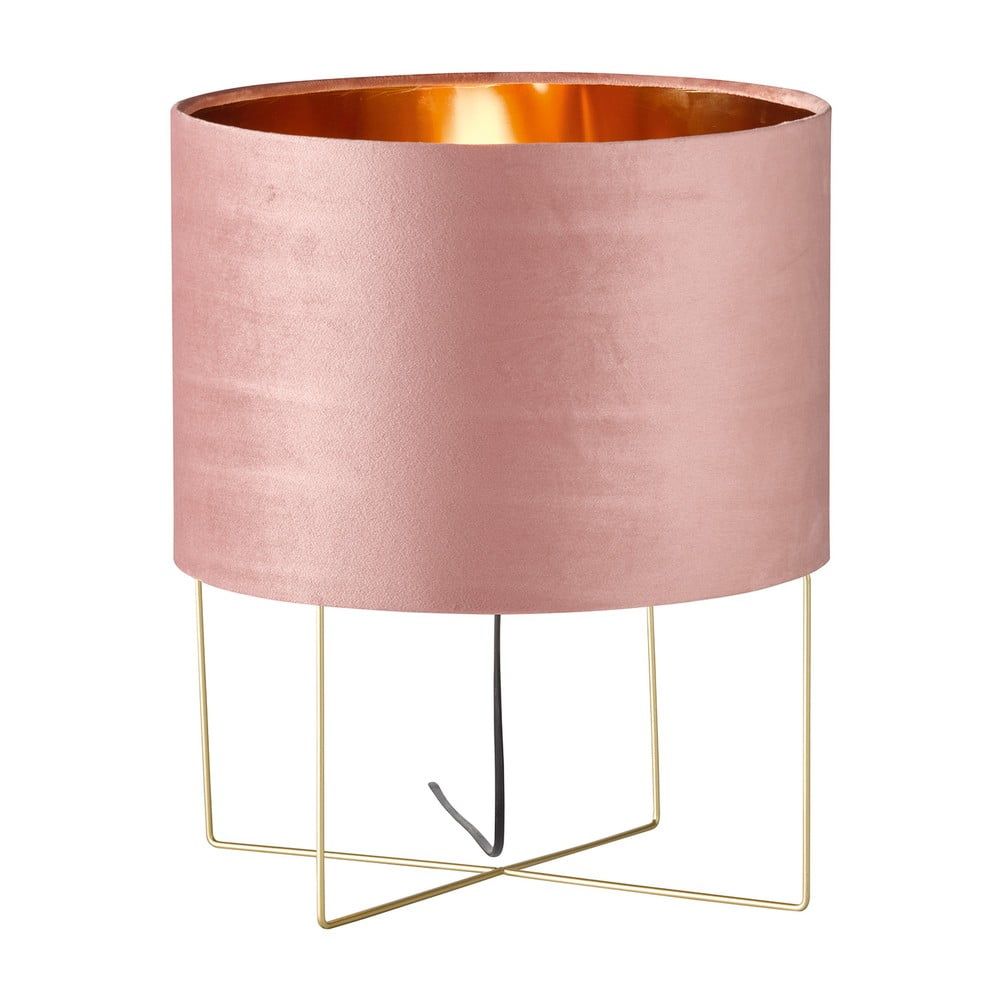 Růžová stolní lampa s textilním stínidlem (výška 43 cm) Aura – Fischer & Honsel - Bonami.cz