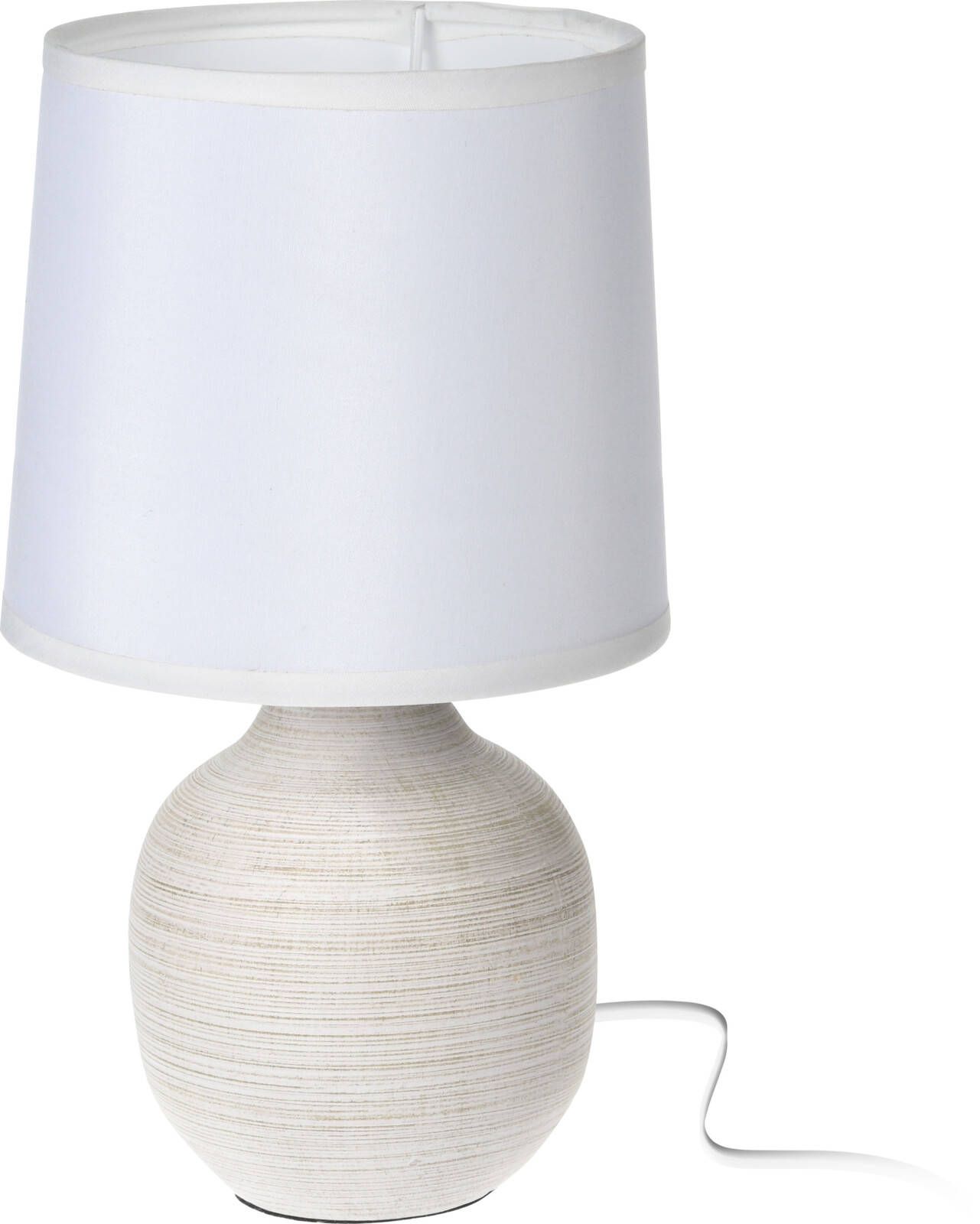 Bílá stolní lampa s velurvým stínidlem, 25 cm - EMAKO.CZ s.r.o.