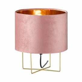 Růžová stolní lampa s textilním stínidlem (výška 32 cm) Aura – Fischer & Honsel