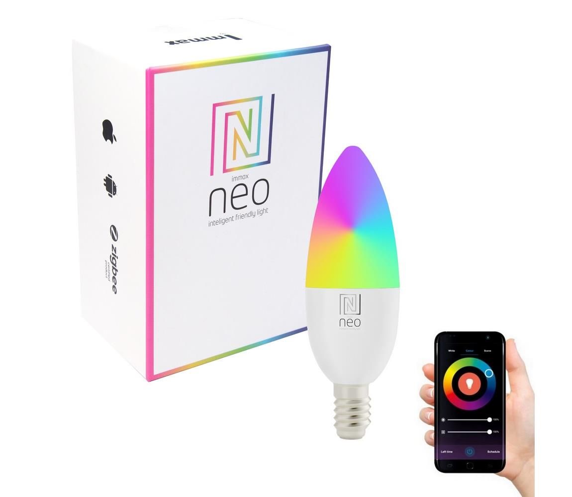  NEO SMART LED E14 6W RGB+CCT+CCT barevná a bílá, stmívatelná, WiFi 07716L -  Svět-svítidel.cz