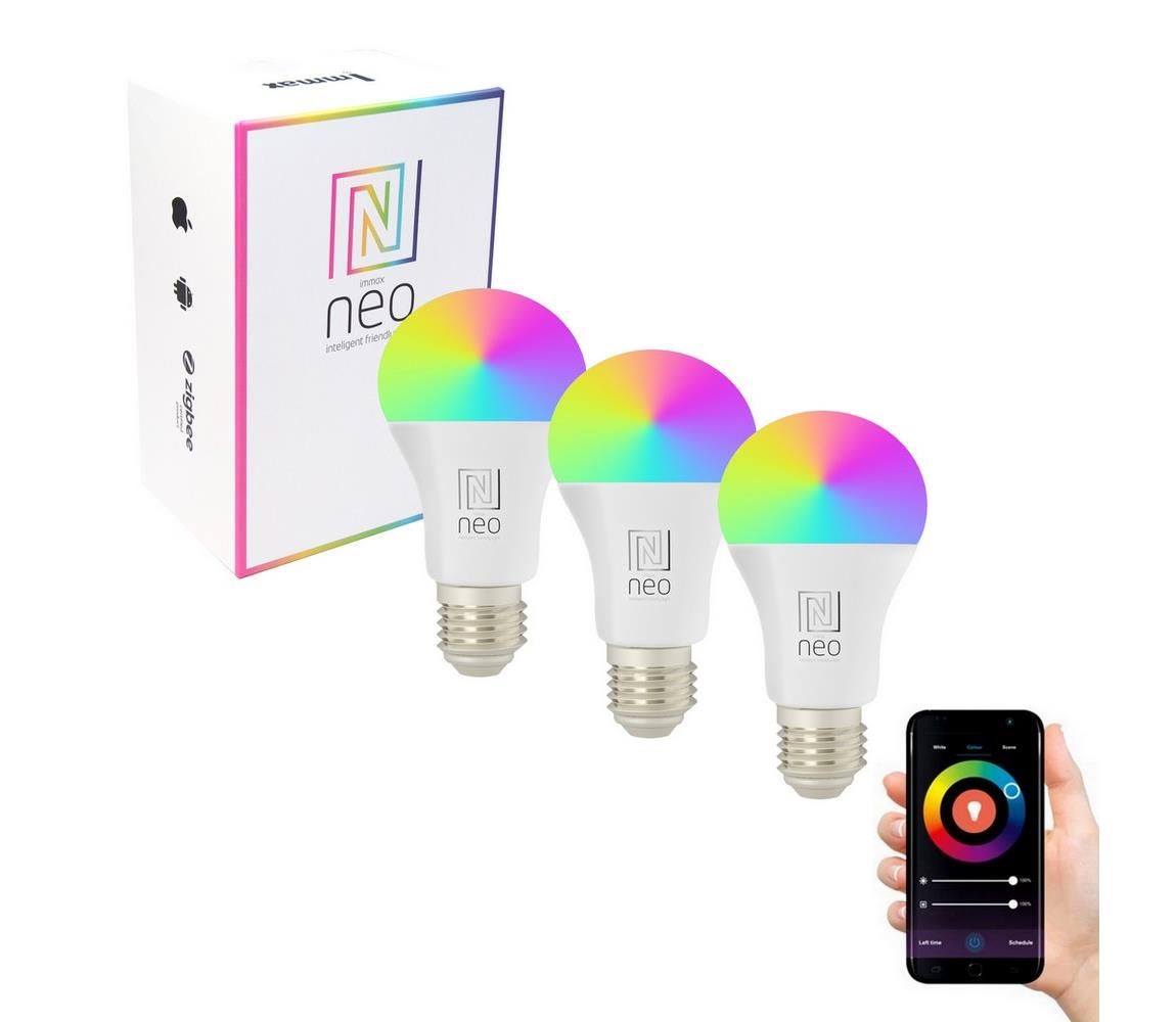  NEO LITE SMART sada 3x žárovka LED E27 11W RGB+CCT barevná a bílá, stmívatelná, Wi-Fi, TUYA -  Svět-svítidel.cz