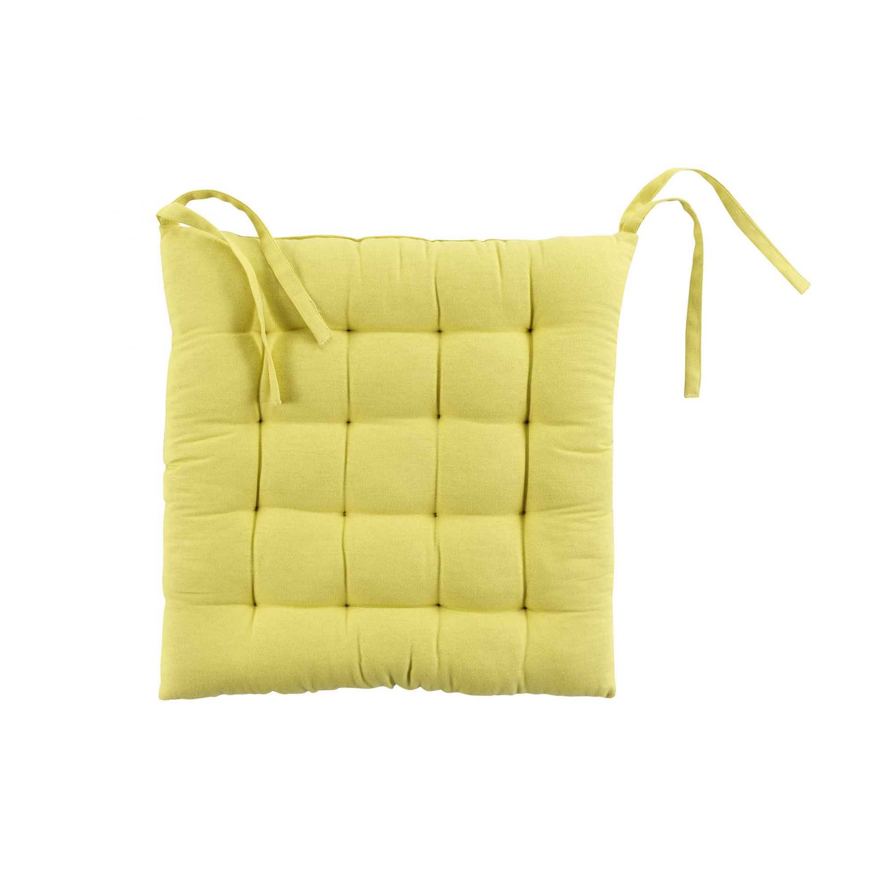 Douceur d\'intérieur Sedák na židli, oboustranný, žlutá/antracitová barva, 40 x 40 cm - EMAKO.CZ s.r.o.