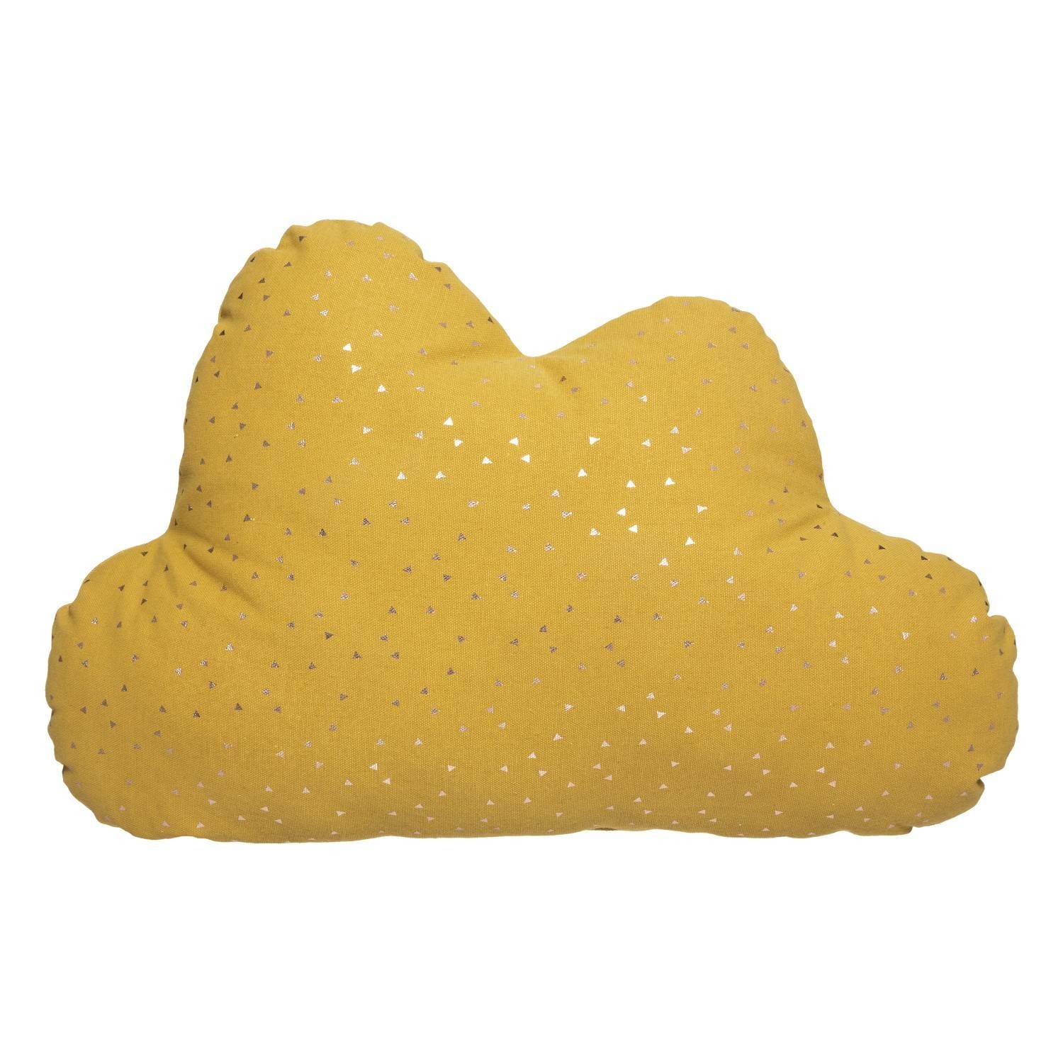Atmosphera for kids Dekorační polštář ve tvaru obláčku, žlutá, bavlna, 28 x 45 cm - EDAXO.CZ s.r.o.