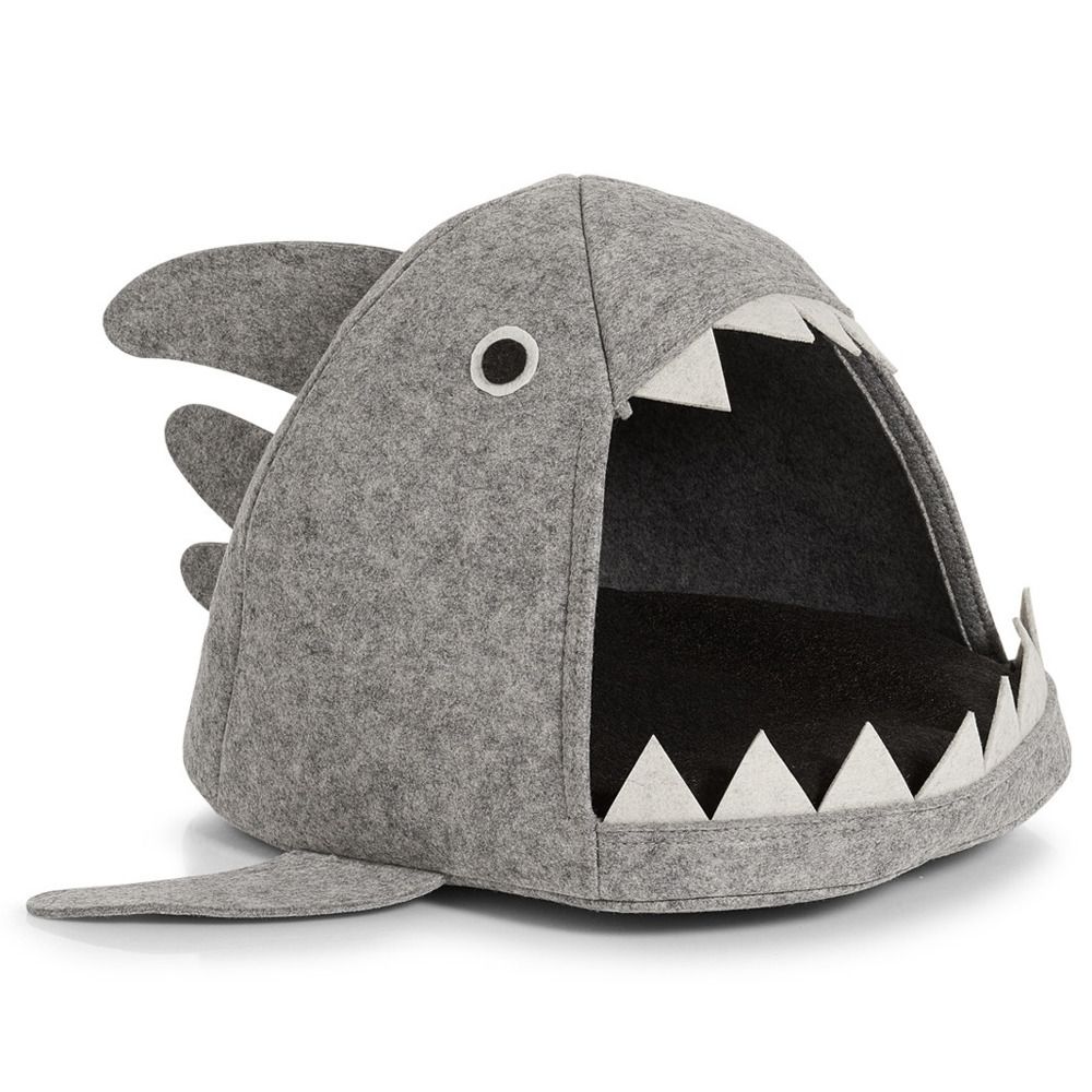 Domek pro kočku - pelíšek Shark, plstěný, šedá barva, 45x38x32 cm, ZELLER - EMAKO.CZ s.r.o.