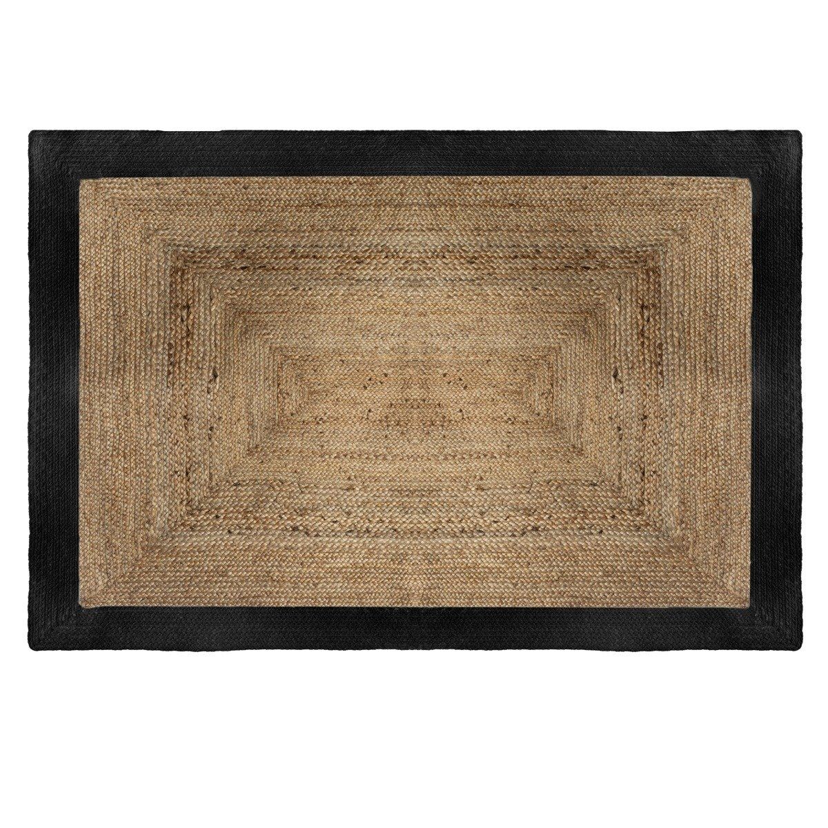 Atmosphera Jutový koberec, obdélníkový, 120 x 170 cm s černým rámem - EMAKO.CZ s.r.o.