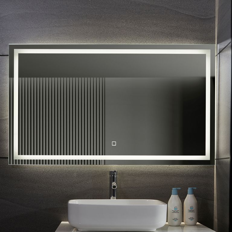 Aquamarin Koupelnové zrcadlo s LED osvětlením, 120 x 70 cm - Kokiskashop.cz