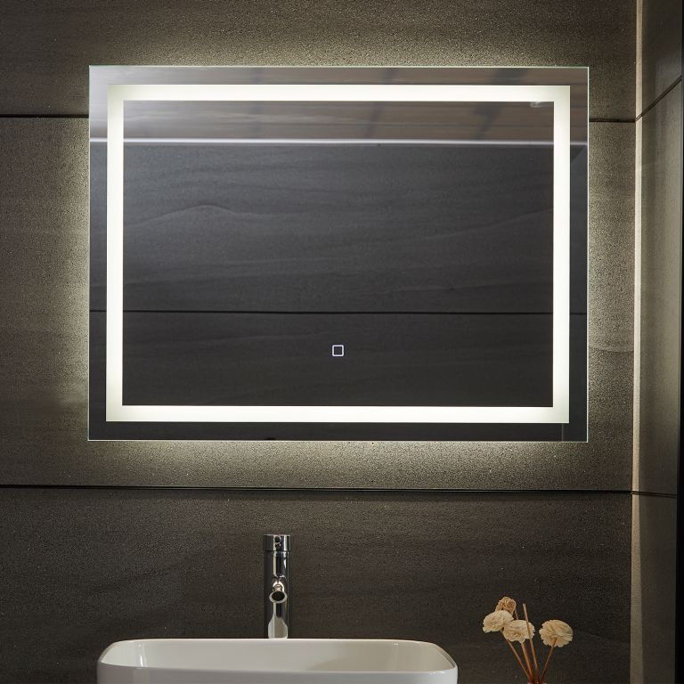 Aquamarin Koupelnové zrcadlo s LED osvětlením 28 W, 80x60cm - Kokiskashop.cz