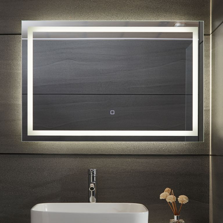 Aquamarin Koupelnové zrcadlo s LED osvětlením, 90 x 60 cm - Kokiskashop.cz