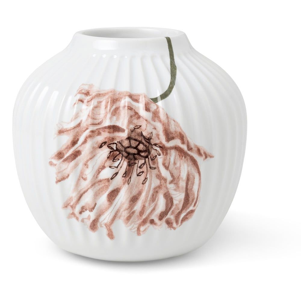 Bílá porcelánová váza Kähler Design Poppy, výška 13 cm - Bonami.cz