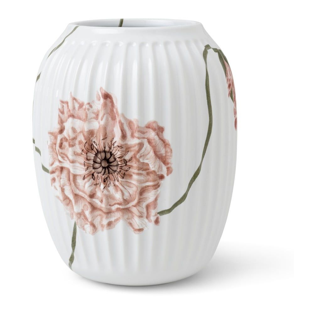 Bílá porcelánová váza Kähler Design Poppy, výška 21 cm - Bonami.cz