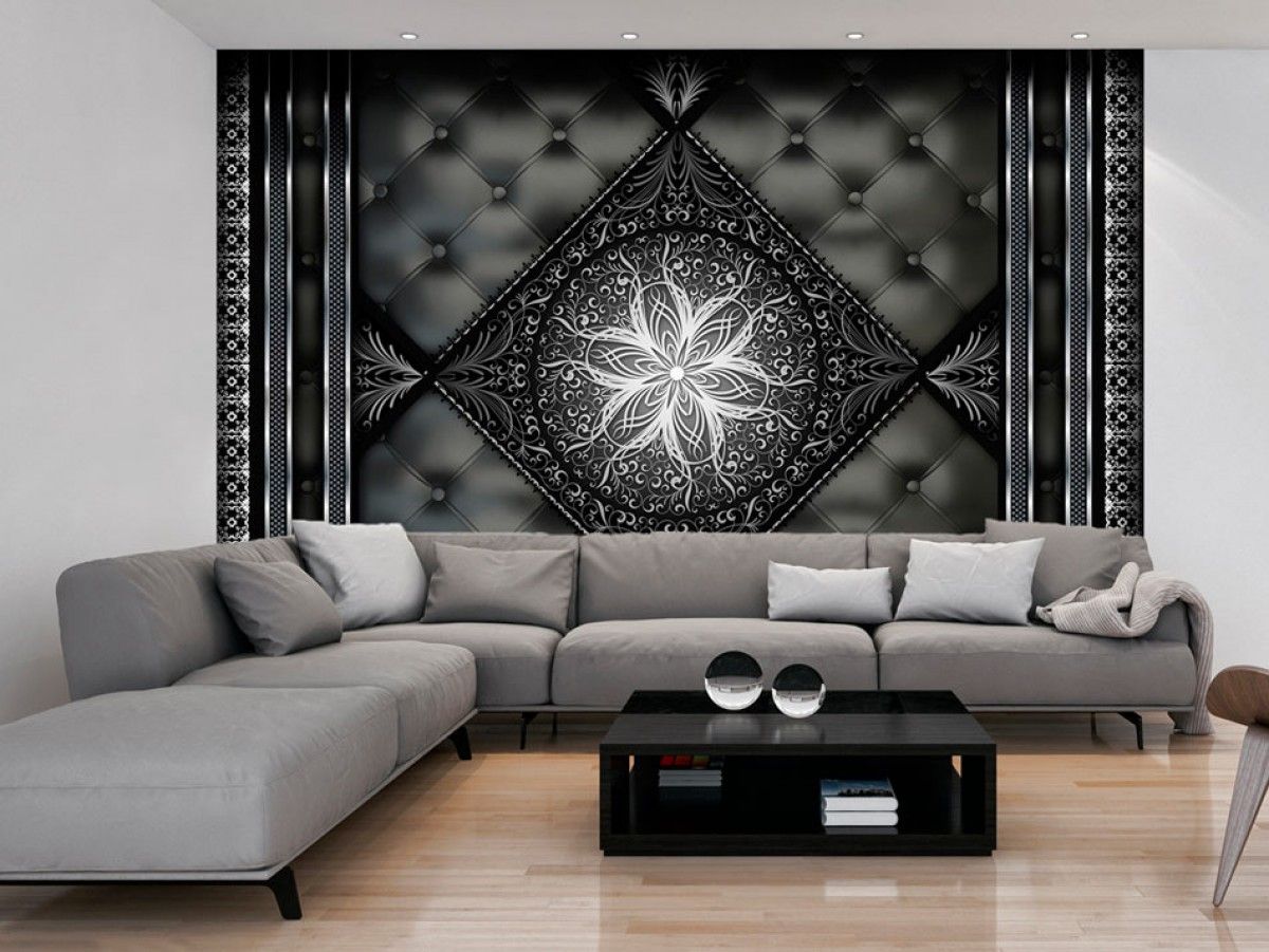 Murando DeLuxe Tapeta černá kůže ornament Velikost (šířka x výška): 150x105 cm - S-obrazy.cz