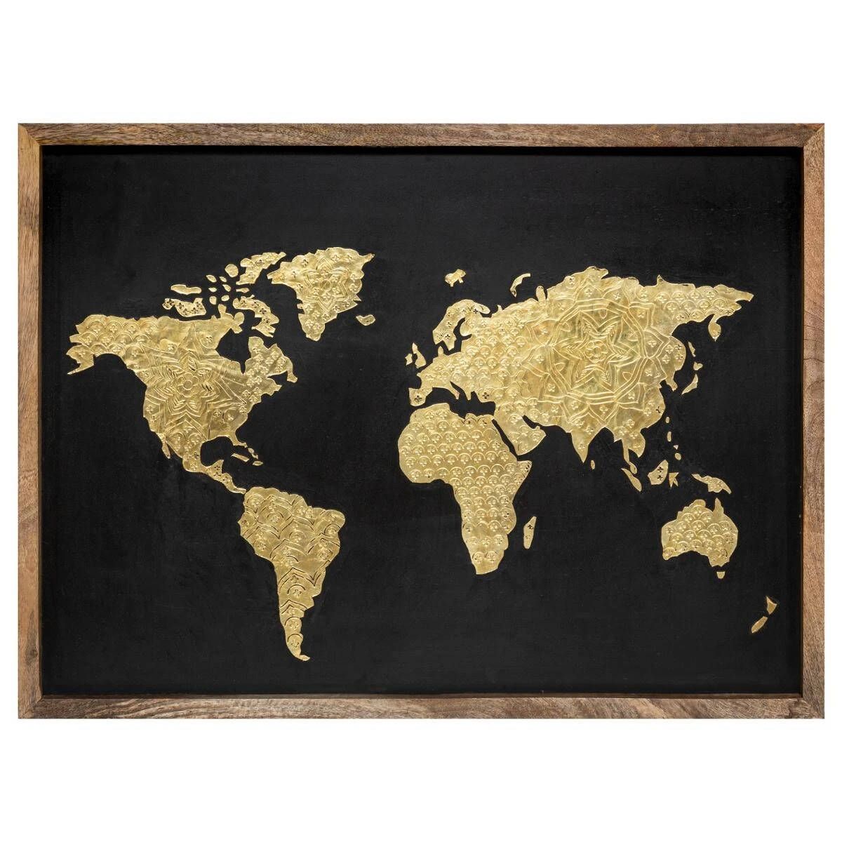 Atmosphera Nástěnná dekorace s mapou světa, 78 x 58 cm, dřevěný rám - EMAKO.CZ s.r.o.