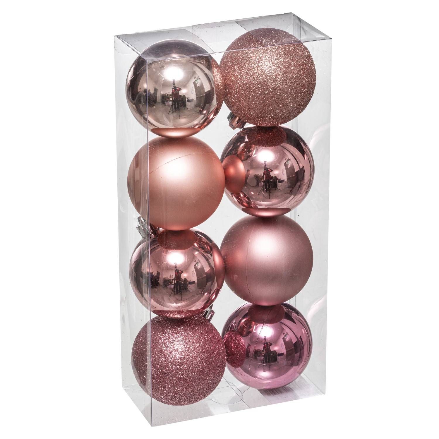 Fééric Lights and Christmas Vánoční koule, sada 8 kusů, růžová barva, 7 cm - EDAXO.CZ s.r.o.
