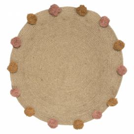 Atmosphera Jutový koberec s bambulkami,  O 78 cm