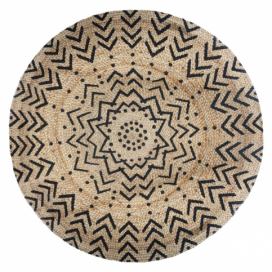 Atmosphera Jutový koberec, kulatý, O 120 cm, geometrický vzor EDAXO.CZ s.r.o.