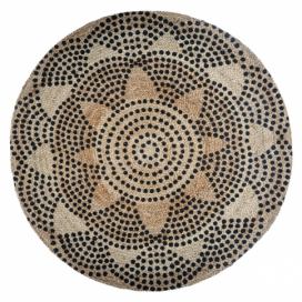 Atmosphera Jutový koberec, kulatý, O 120 cm, geometrický vzor