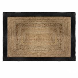 Atmosphera Jutový koberec, obdélníkový, 120 x 170 cm s černým rámem