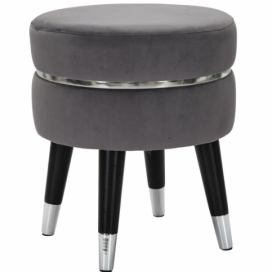 Sametová stolička Mauro Ferretti Faria 35x40,5 cm, šedá/stříbrná