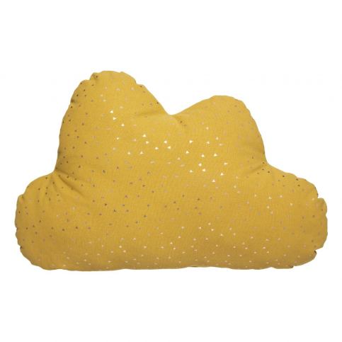 Atmosphera for kids Dekorační polštář ve tvaru obláčku, žlutá, bavlna, 28 x 45 cm EDAXO.CZ s.r.o.