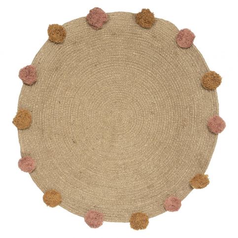 Atmosphera Jutový koberec s bambulkami,  O 78 cm EDAXO.CZ s.r.o.