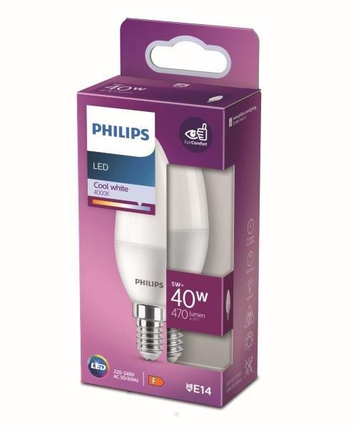 Philips svíčka, 5,5W, E14, studená bílá - Svítidla FEIM
