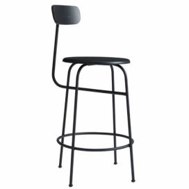 Černá lakovaná barová židle MENU AFTEROOM 63,5 cm s kovovou podnoží