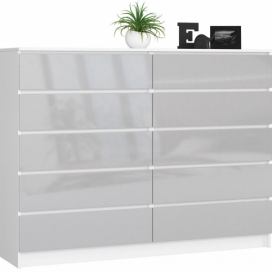 Ak furniture Komoda Rollo K 160,4 cm bílá/šedá