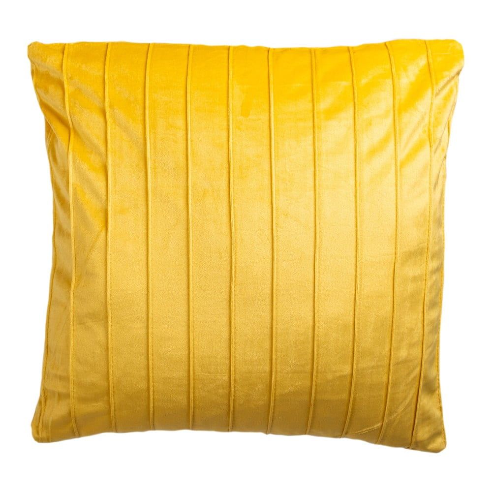 Žlutý dekorativní polštář JAHU collections Stripe, 45 x 45 cm - Bonami.cz