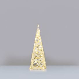 ACA DECOR LED dekorační bavlněný stromek 50 cm, teplá bílá, 30 LED, 3xAA