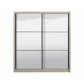 Zrcadlová skříň s posuvnými dveřmi Debby 215 - dub šedý