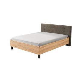Manželská postel 160x200cm Ciri – dub artisan/šedá/černá