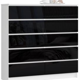 Ak furniture Komoda Kuba 120 cm bílá/černá
