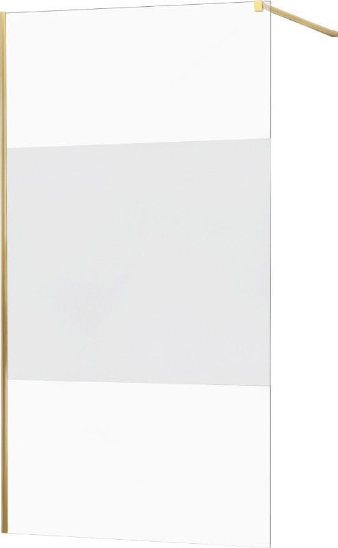 MEXEN - KIOTO Sprchová zástěna WALK-IN 120x200 cm 8 mm, zlatá, Transparent/matné sklo 800-120-101-50-35 - Hezká koupelna s.r.o.