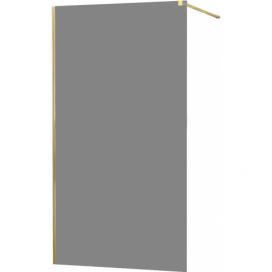 MEXEN - KIOTO Sprchová zástěna WALK-IN 110x200 cm 8 mm, zlatá, kouřové sklo 800-110-101-50-40