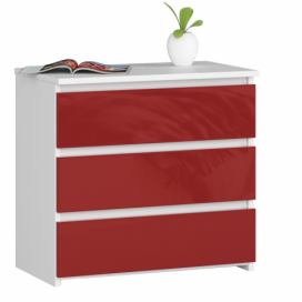 Ak furniture Komoda CL3 60 cm bílá/červená