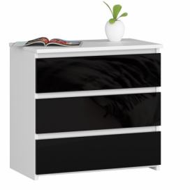 Ak furniture Komoda CL3 60 cm bílá/černá