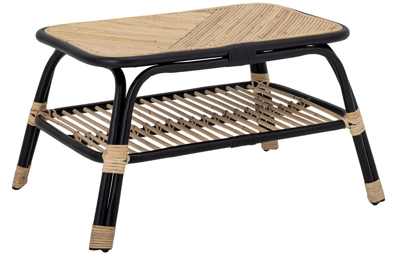 Ratanový konferenční stolek Bloomingville Loue s černou podnoží 79 x 54 cm - Designovynabytek.cz