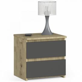 Ak furniture Noční stolek CL2 40 cm dub artisan/grafitový šedý