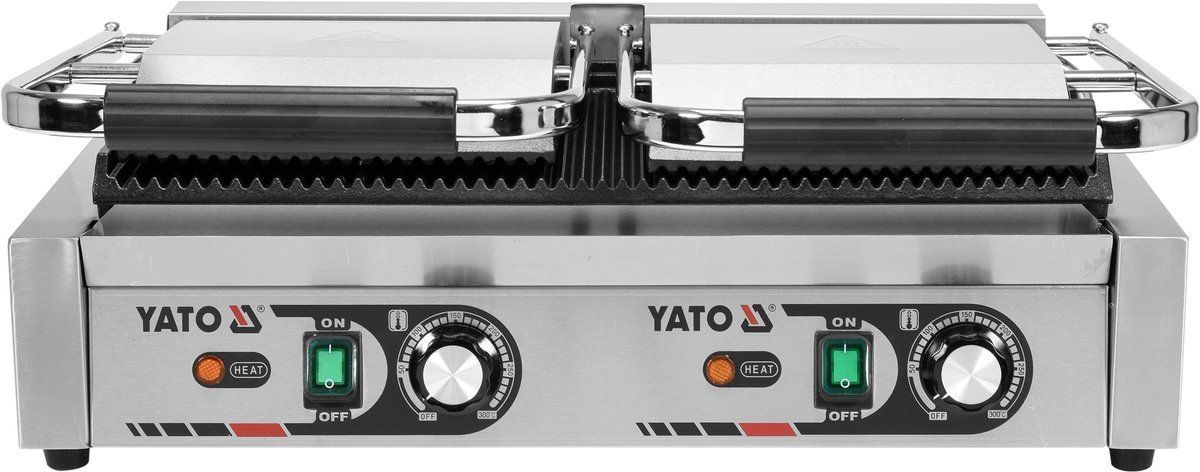Yato Gastro Kontaktní gril dvojitý drážkovaný 3600W 580mm - HARV.cz