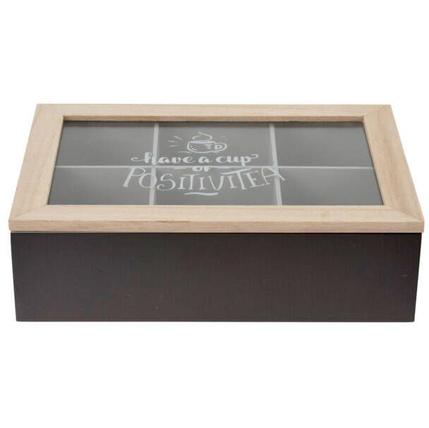 Home Styling Collection Krabička na čaj, dřevěná, 24 x 17 x 7 cm, černá - EMAKO.CZ s.r.o.
