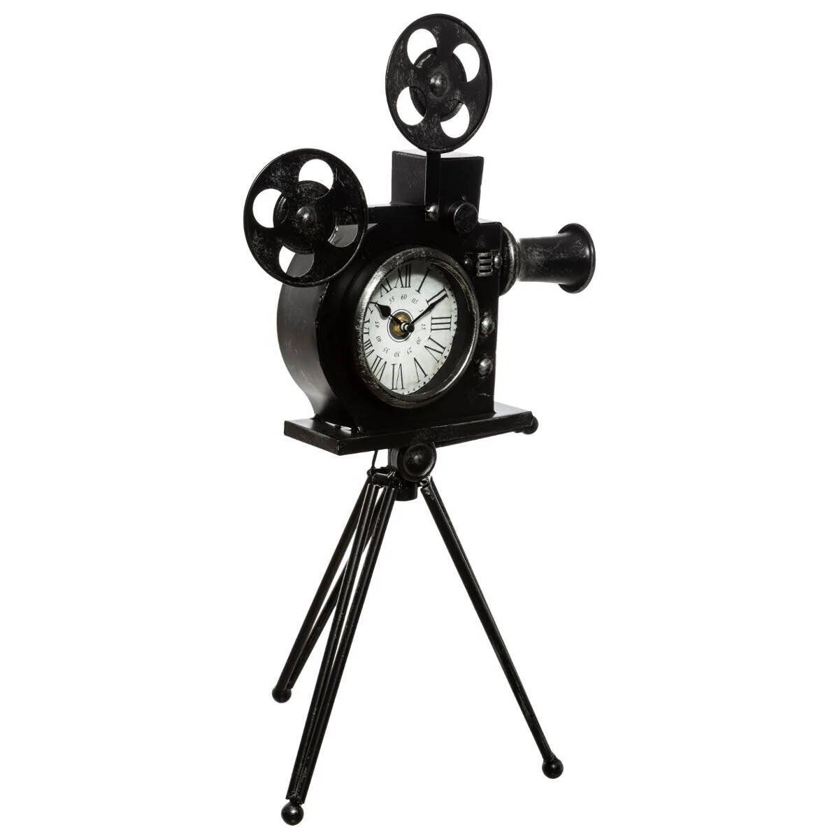 Atmosphera Dekorativní hodiny KAMERA, výška 51,5 cm, černé - EDAXO.CZ s.r.o.