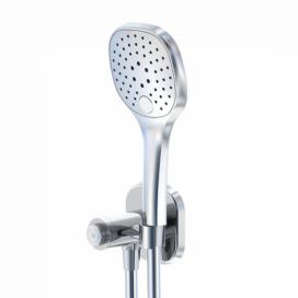 STEINBERG - Sprchová souprava, chrom (držák ruční sprchy s přívodem vody, ruční sprcha, kovová hadice) 390 1670