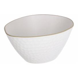Bílá keramická miska Kave Home Manami 19,2 x 25 cm