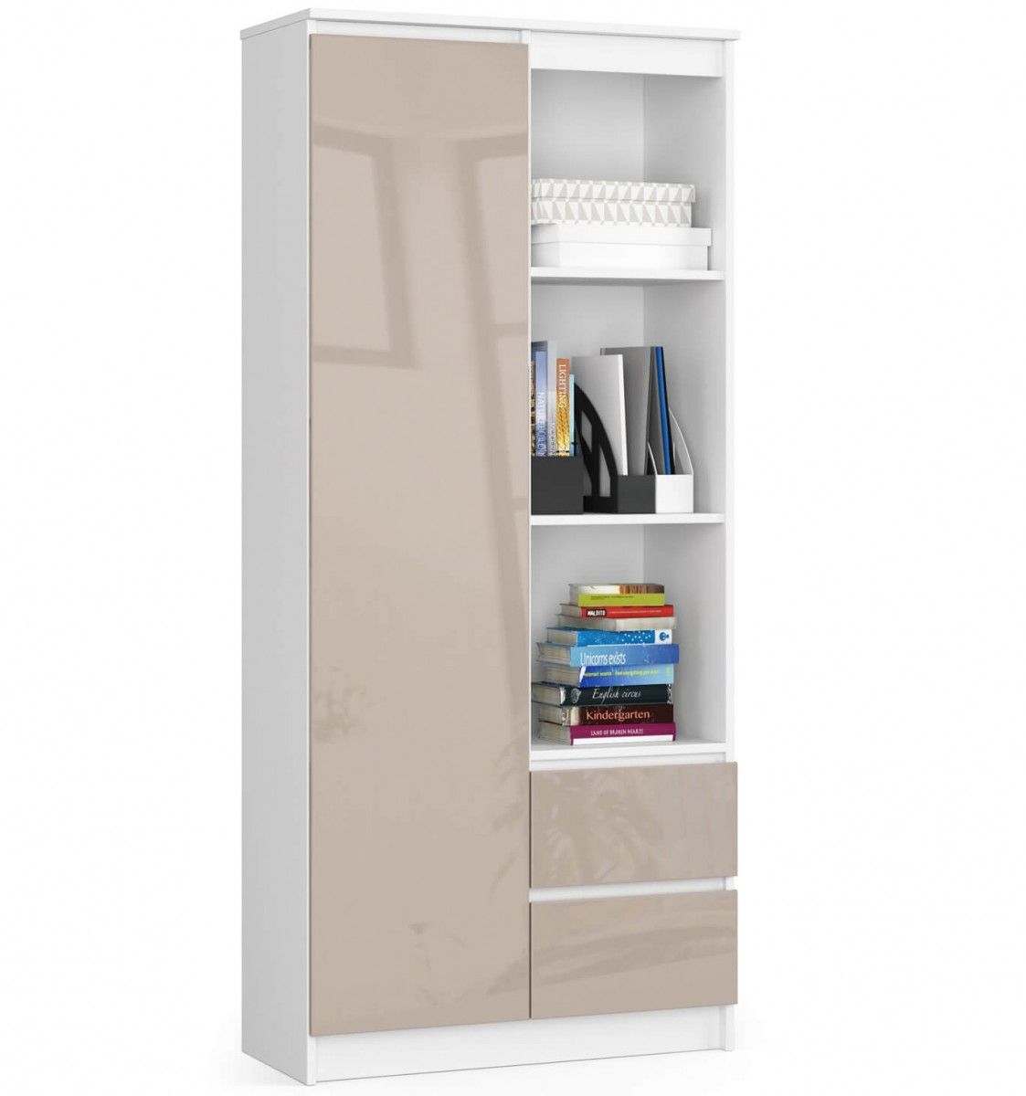 Ak furniture Skříň Rexa 80 cm bílá/cappuccino - Houseland.cz