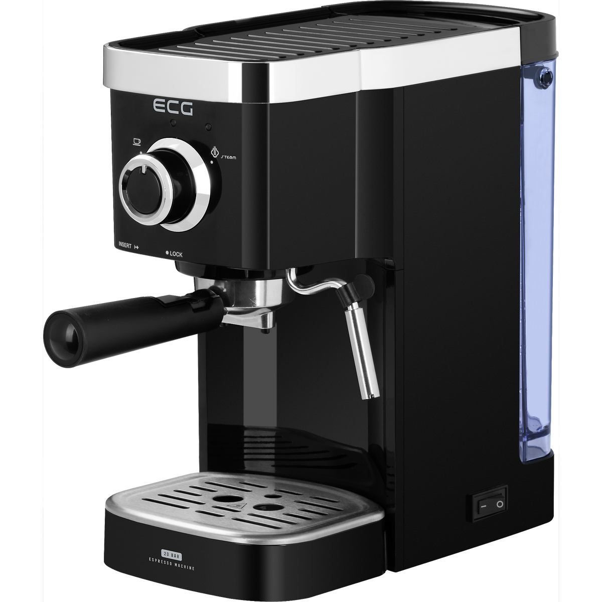 ECG ESP 20301 Black pákový kávovar, 1,25 l, černá - 4home.cz