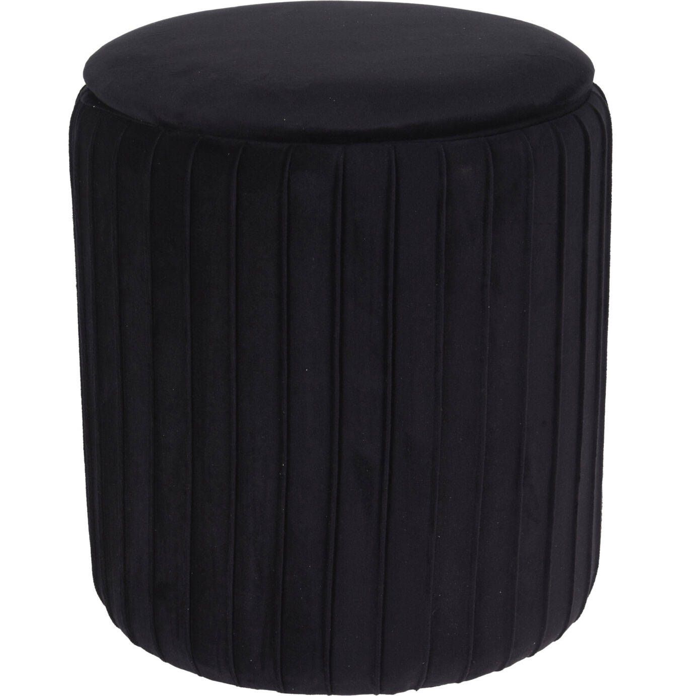 Home Styling Collection Velurová stolička, kulatá, černá, O 34 cm - EMAKO.CZ s.r.o.