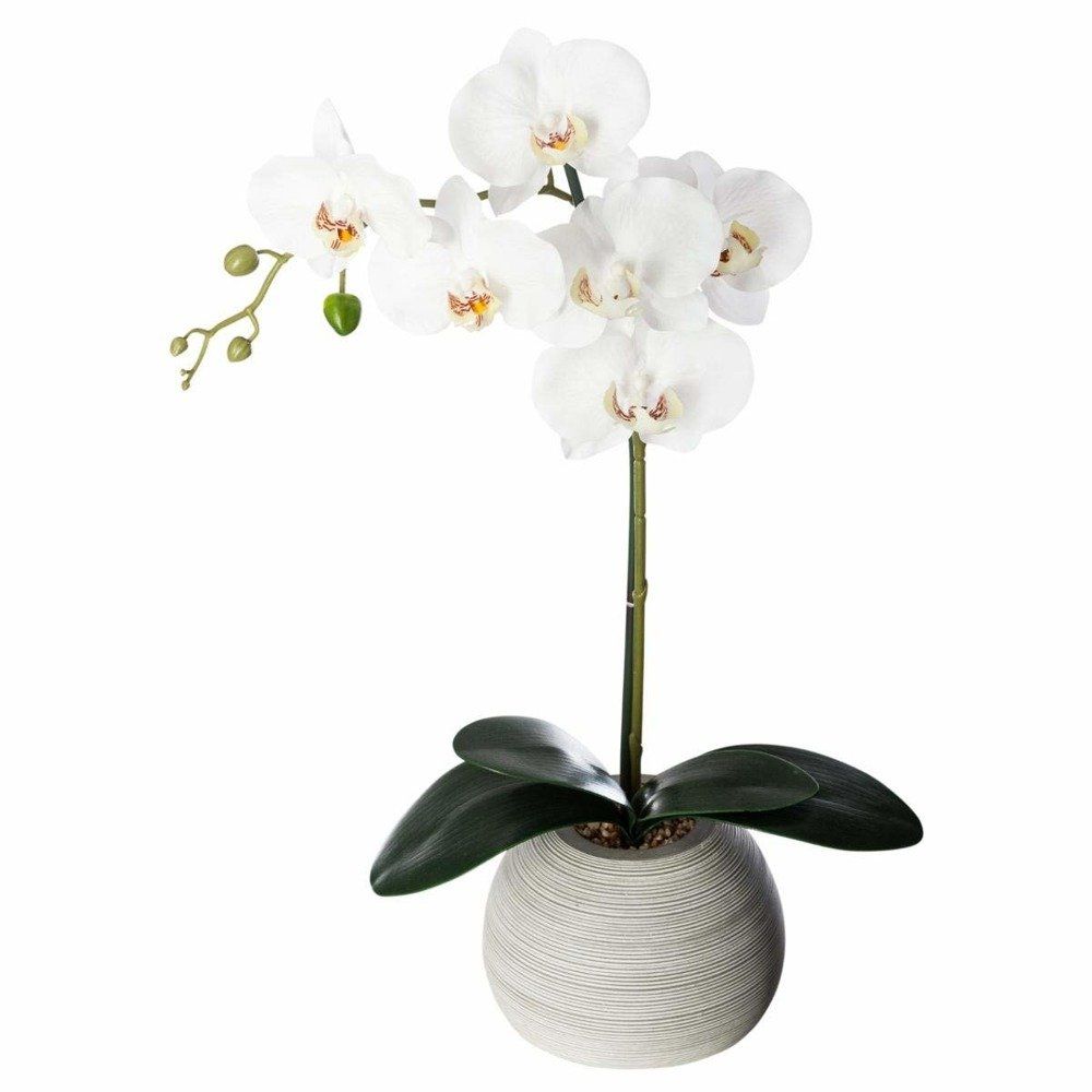 Atmosphera Bílá umělá orchidej v květináči, výška 53 cm - EMAKO.CZ s.r.o.